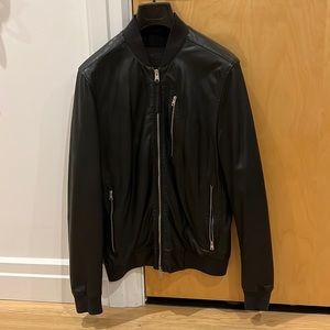 XS NEW /& TAGS ALL SAINTS GRAPHITE GREY /"KINO/" LEATHER BOMBER JACKET COAT